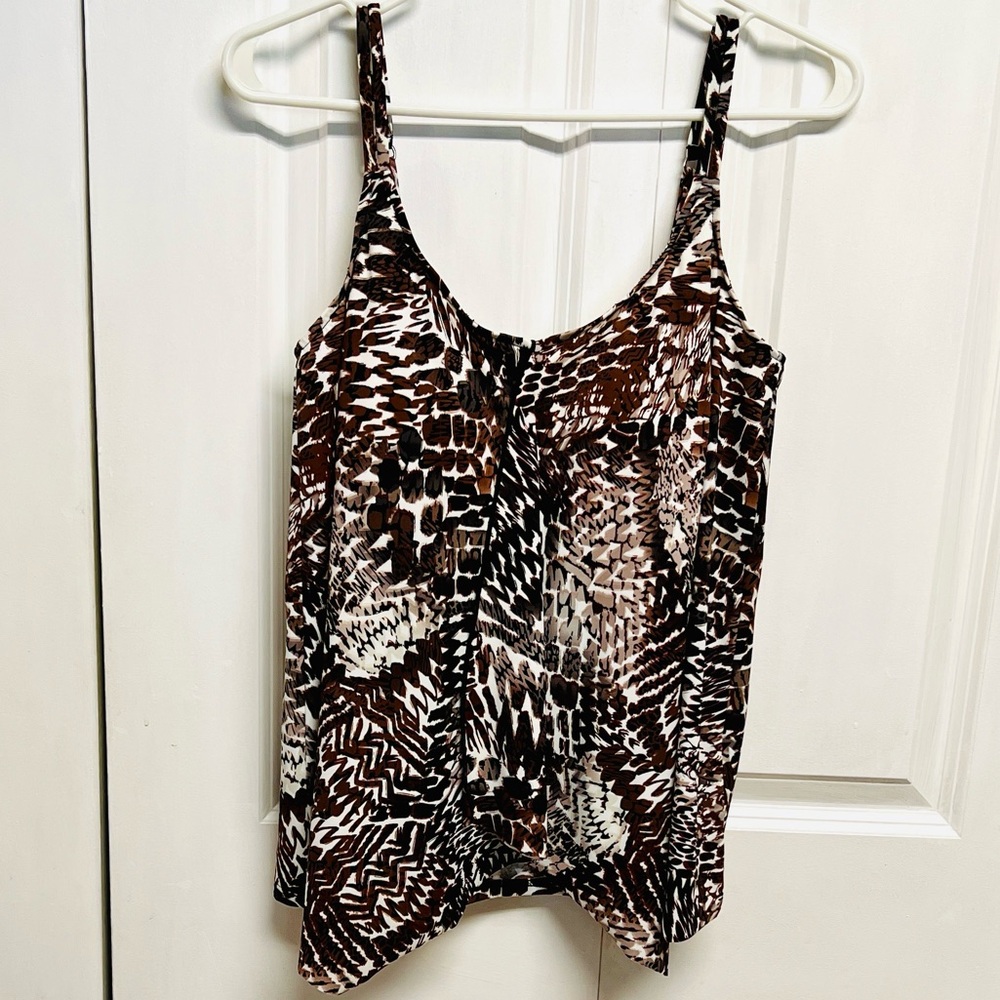 Paradise Bay Brown Patterned Women’s Bikini Top - Stylish Scoop Neck 10
